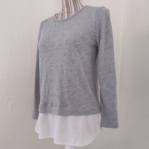 J Crew Mercantile Gray Twofer Sweater Size S